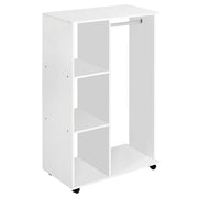 Rolling Wardrobe with Aluminium Hanging Rail and Shelves for Bedroom, Cloakroom, Guest Room
