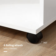 Rolling Wardrobe with Aluminium Hanging Rail and Shelves for Bedroom, Cloakroom, Guest Room