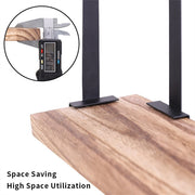 Rustic Corner Floating Shelf – 3-Tier Pinewood & Black Metal Rack