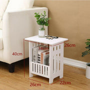 White Bedside Table Cabinet – Small PVC Storage Side Table