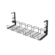 Lavish Kitchen Isle under desk cable tray organizer with wire cord storage rack, easy no-drill installation for tidy workspace.