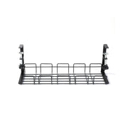 Lavish Kitchen Isle under desk cable tray wire cord storage rack with no drill installation for organizing desk cables.