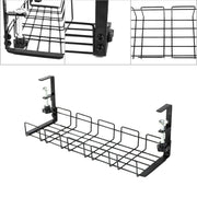 Lavish Kitchen Isle under desk cable tray and wire cord organizer, easy to install without drilling, keeps cords tidy and accessible.