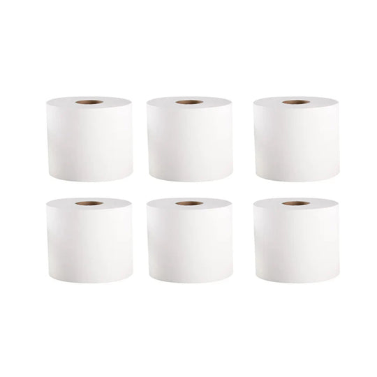 Multi Purpose Cleaning Paper 6 Rolls White Centrefeed Tissue for Home Use