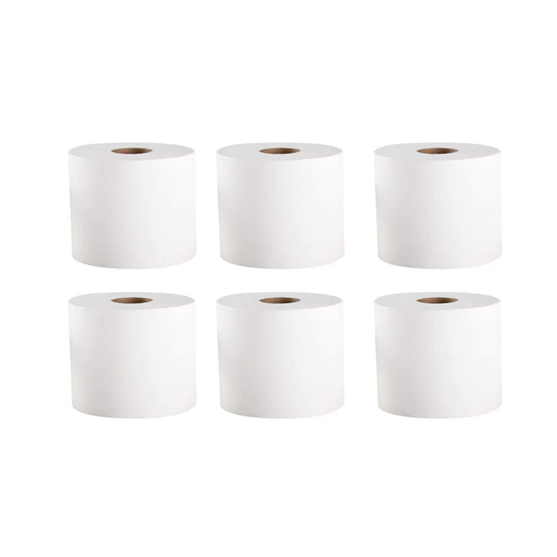 Multi Purpose Cleaning Paper 6 Rolls White Centrefeed Tissue for Home Use