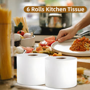 Multi Purpose Cleaning Paper 6 Rolls White Centrefeed Tissue for Home Use