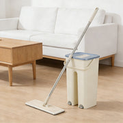 Lavish Kitchen Isle flat mop and 5L bucket set with two mop pads for hardwood, tile, and laminate floors, ready for cleaning.