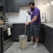 Lavish Kitchen Isle flat mop and 5L bucket set with two microfiber mop pads for hardwood, tile, and laminate floor cleaning.