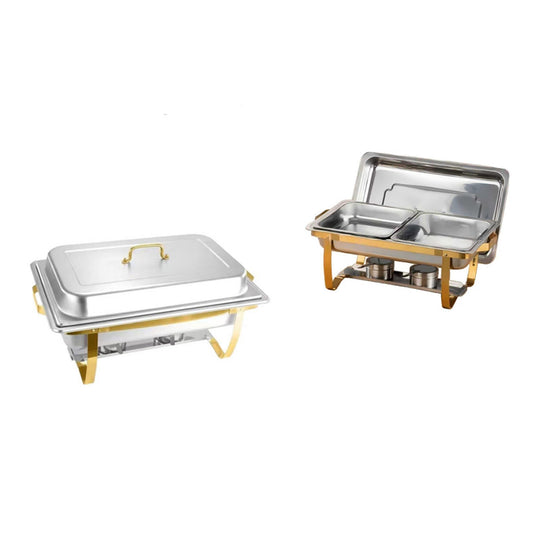 Stainless Steel Buffet Food Warmer 2 Pan 9.5L Chafing Dish for Weddings and Catering