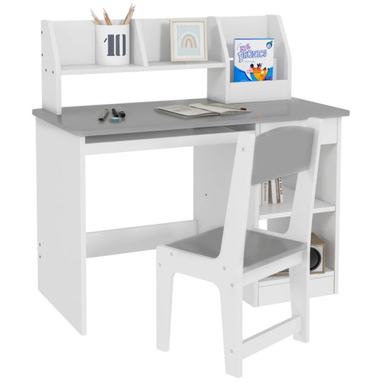 Children's Activity Desk with Storage - Grey Kids Study Furniture for Playroom & Bedroom