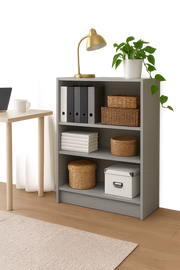 Dark grey Lavish Kitchen Isle bookcase with 3 adjustable shelves, ideal for stylish storage in living or office spaces.