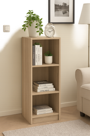 Lavish Kitchen Isle medium Sonoma Oak wooden bookcase with three adjustable shelves for home or office storage.