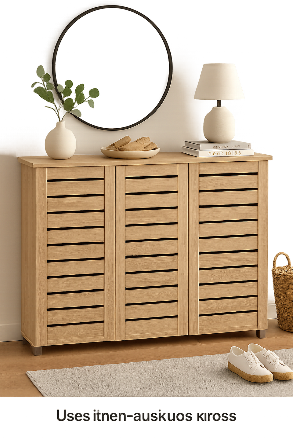 Sonoma Oak 3-Door Shoe Cabinet – Organises Up to 20 Pairs