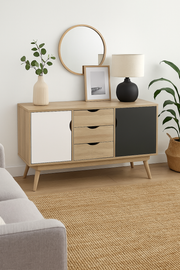 Modern Sideboard Cabinet with 2 Doors & 3 Drawers – Sonoma Oak