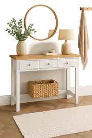 Agonmi Dressing Table with 3 Drawers Elegant Vanity Table in White for Bedroom, Makeup Desk, with Storage