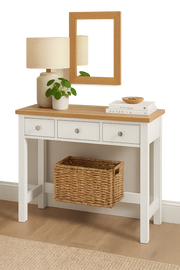 Agonmi Dressing Table with 3 Drawers Elegant Vanity Table in White for Bedroom, Makeup Desk, with Storage