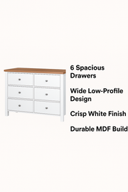 Agonmi 6 Drawer Chest – Stylish Bedroom Furniture and Storage Solution in White