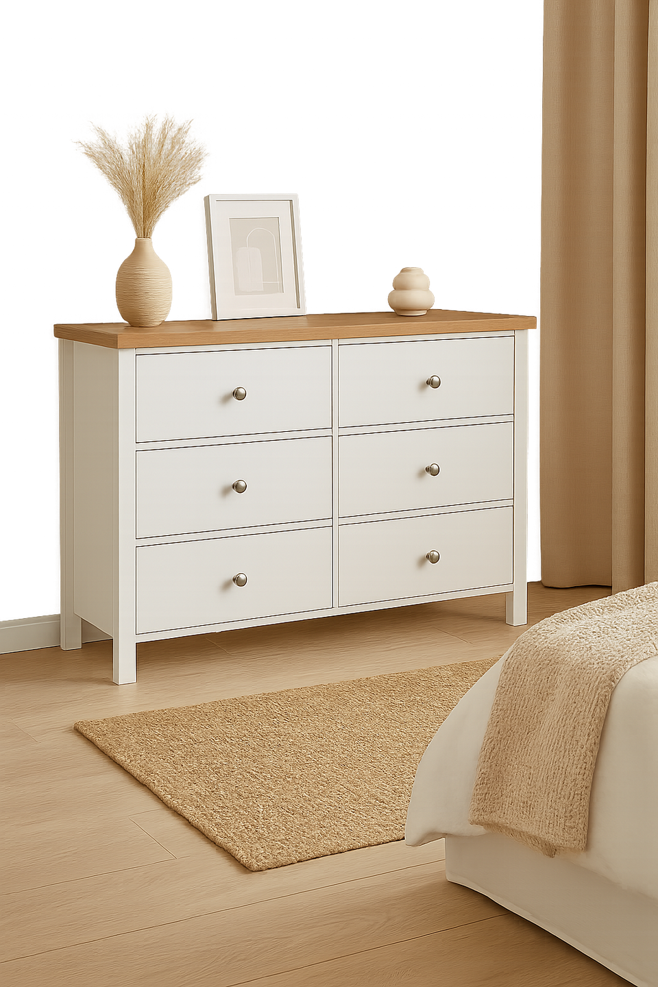Agonmi 6 Drawer Chest – Stylish Bedroom Furniture and Storage Solution in White