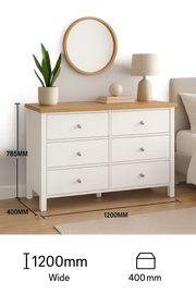 Agonmi 6 Drawer Chest – Stylish Bedroom Furniture and Storage Solution in White