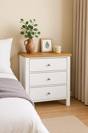 Agonmi 3 Drawer Chest – Stylish Bedroom Furniture and Storage Solution in White