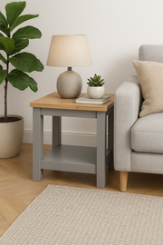 Light Grey Lamp Side Table Ite Range Stylish Storage for Living Room or Bedroom