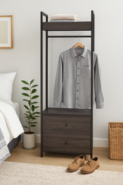 Open Wardrobe with 2 Drawers  2 Shelves – Wardrobe Storage with Hanging Space and Shelving - Lavish Kitchen Isle