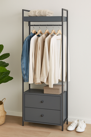 Open Wardrobe with 2 Drawers Stylish Bedroom Furniture for Wardrobe Storage and Organisation