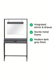 Modern Lavish Kitchen Isle dressing table with mirror, featuring a sleek design and spacious surface for makeup and accessories.