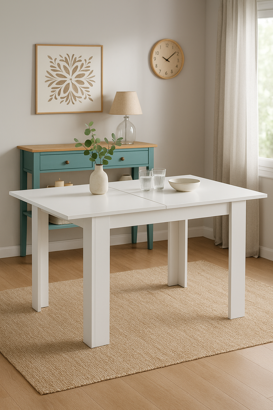 Ridge White Extending Dining Table