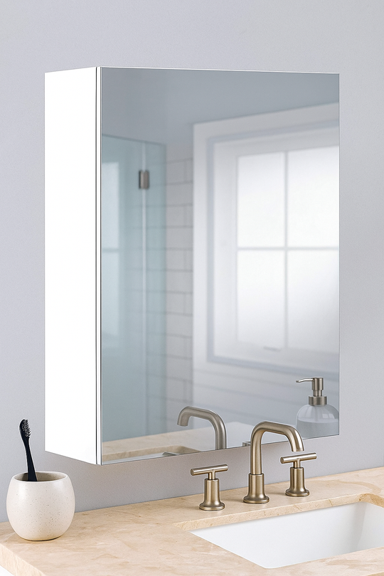 Ancini 400mm Wall Mounted Bathroom Cabinet with Mirrored Door Space-Efficient Storage Solution