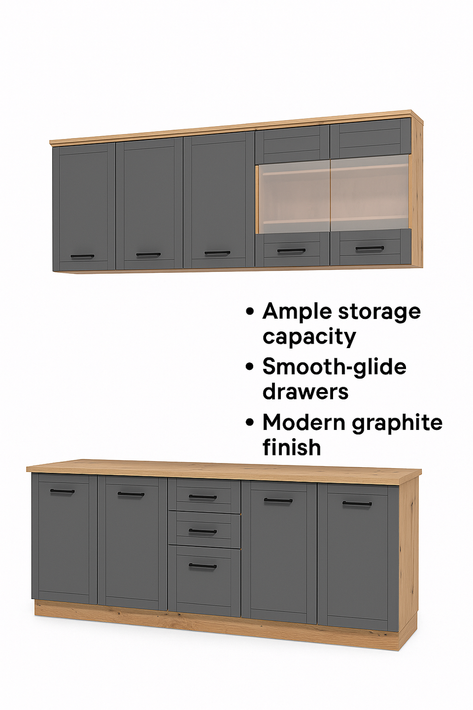Harbour Graphite Grey 200cm Kitchen Units
