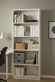 Lavish Kitchen Isle Ecoked Large Arctic White 5-Tier Shelving Bookcase for modern home or office storage and organization