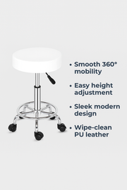 Round Stool Feet Rotation Bar Stool White - Lavish Kitchen Isle