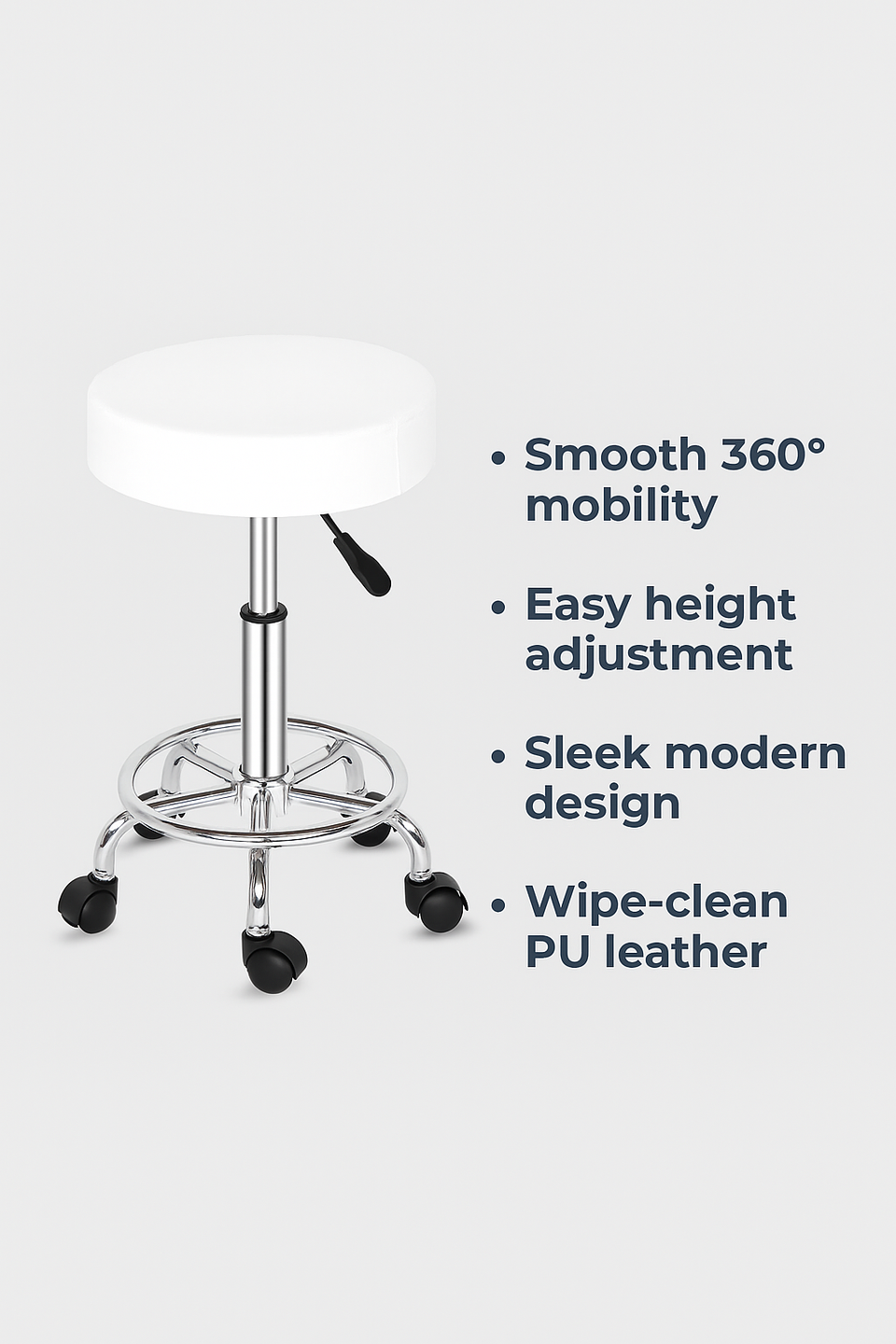 Round Stool  Feet Rotation Bar Stool Black