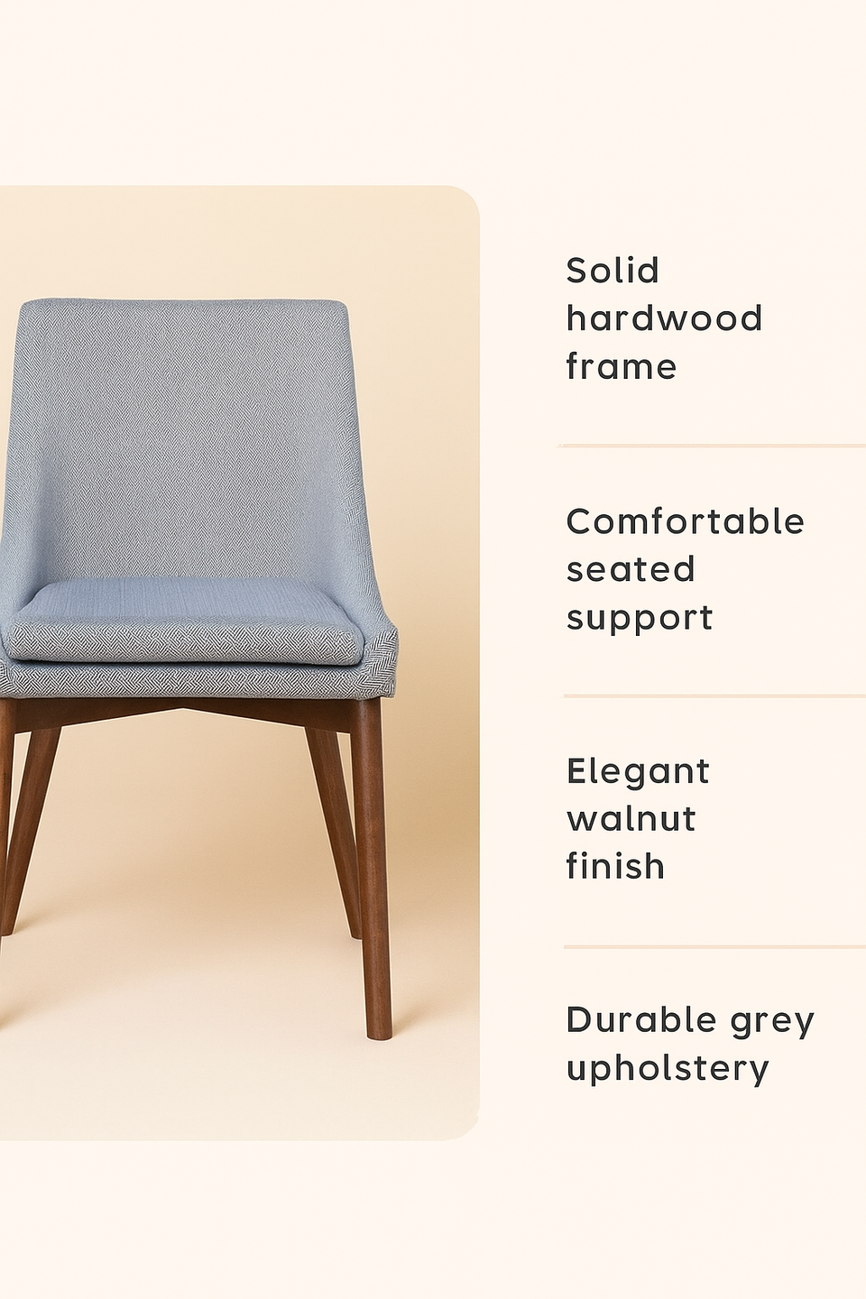 Walnut Grey Chair (Pack of two)