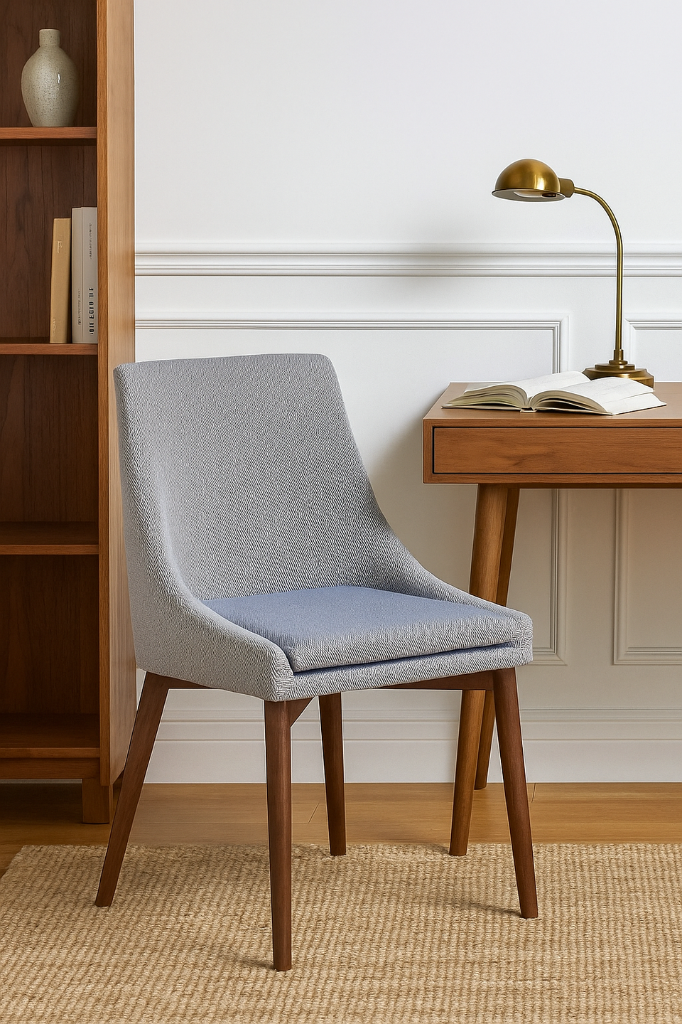 Walnut Grey Chair (Pack of two)