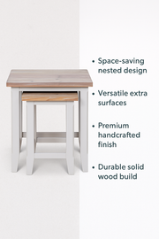 Baumhaus Signature Nest of Two Tables featuring a modern design and space-saving functionality in a stylish living room setting.