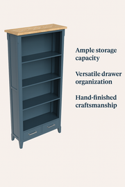 Signature Blue - Tall bookcase - Lavish Kitchen Isle