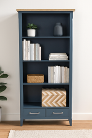 Signature Blue - Tall bookcase - Lavish Kitchen Isle