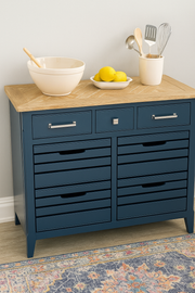 Baumhaus Signature Blue Sideboard featuring elegant design and spacious storage compartments.