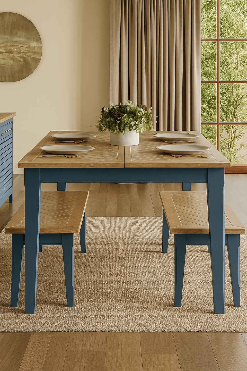 Signature Blue Extending Dining Table