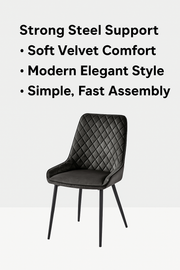 Signature Blue Dining Chair - GUN METAL GREY (Pack of Two) - Lavish Kitchen Isle