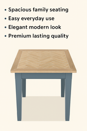 Signature Blue Square Dining Table - Lavish Kitchen Isle