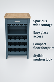 Signature Blue Wine Rack / Glass Storage Cabinet - Lavish Kitchen Isle