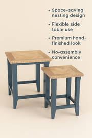 Signature Blue Nest of Two Tables - Lavish Kitchen Isle
