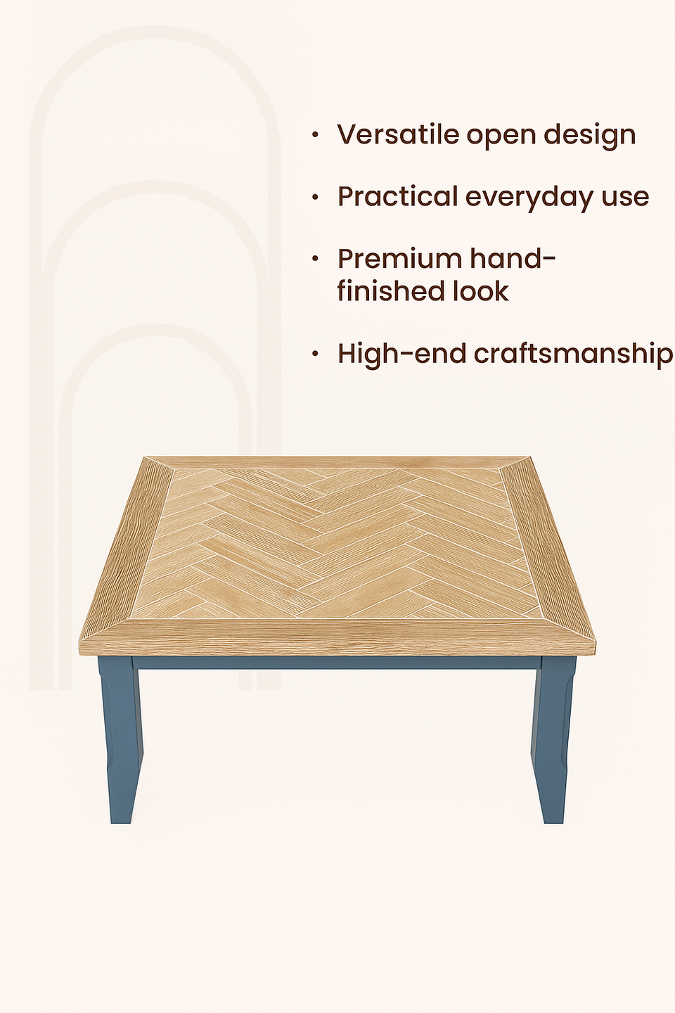 Signature Blue - Square Open Coffee Table