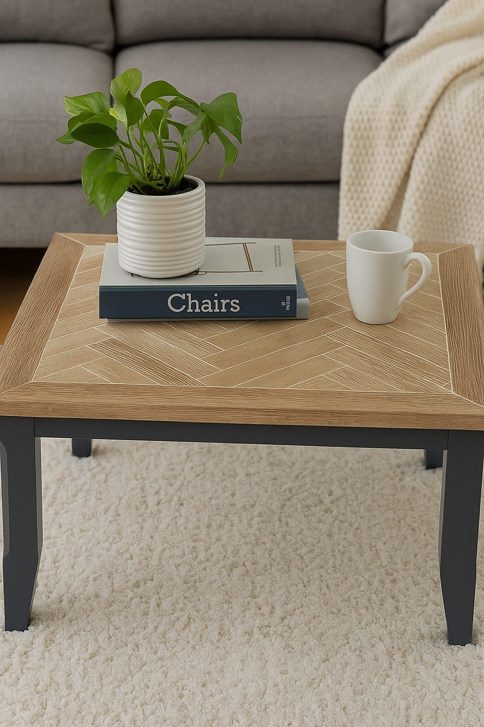 Signature Blue - Square Open Coffee Table