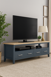 Signature Blue - Large Widescreen Television Cabinet - Lavish Kitchen Isle