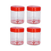 Set of reusable plastic food storage containers with secure lids from Lavish Kitchen Isle, ideal for kitchen organization.