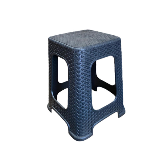Large Plastic Rattan Stool Minimalist Backless Seating for Indoor and Outdoor Use